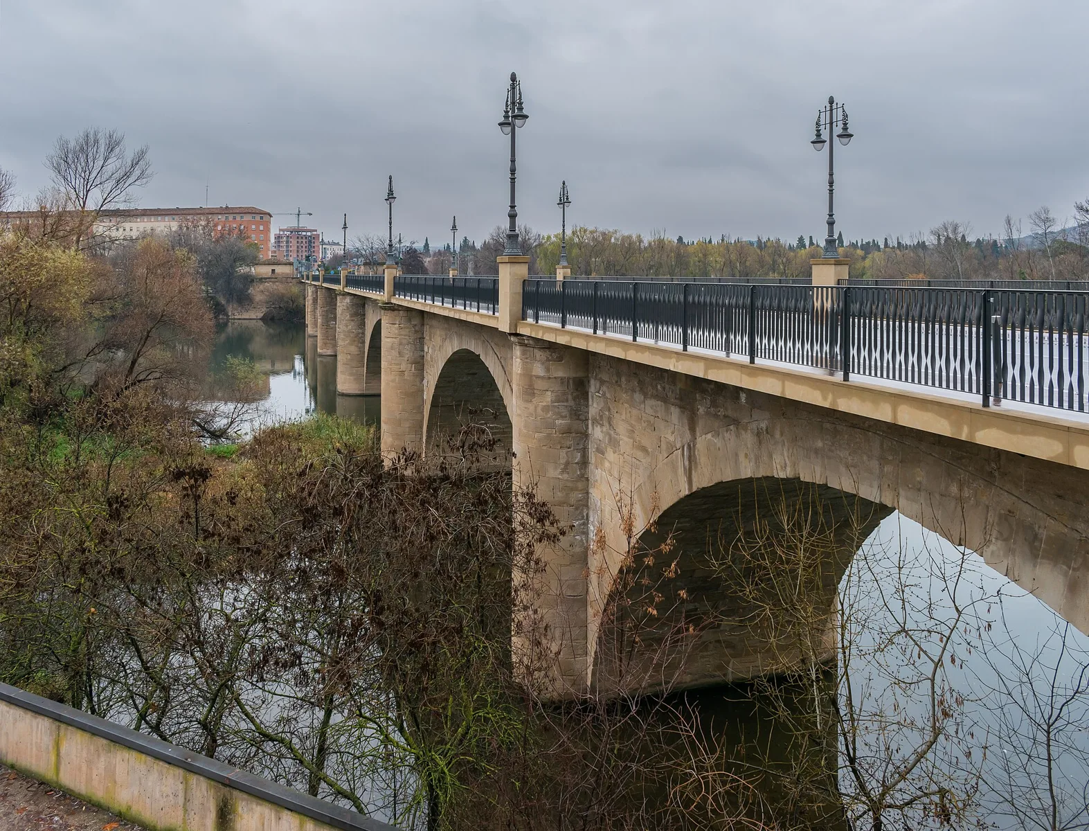 Puente de Piedra y río Ebro en Logroño